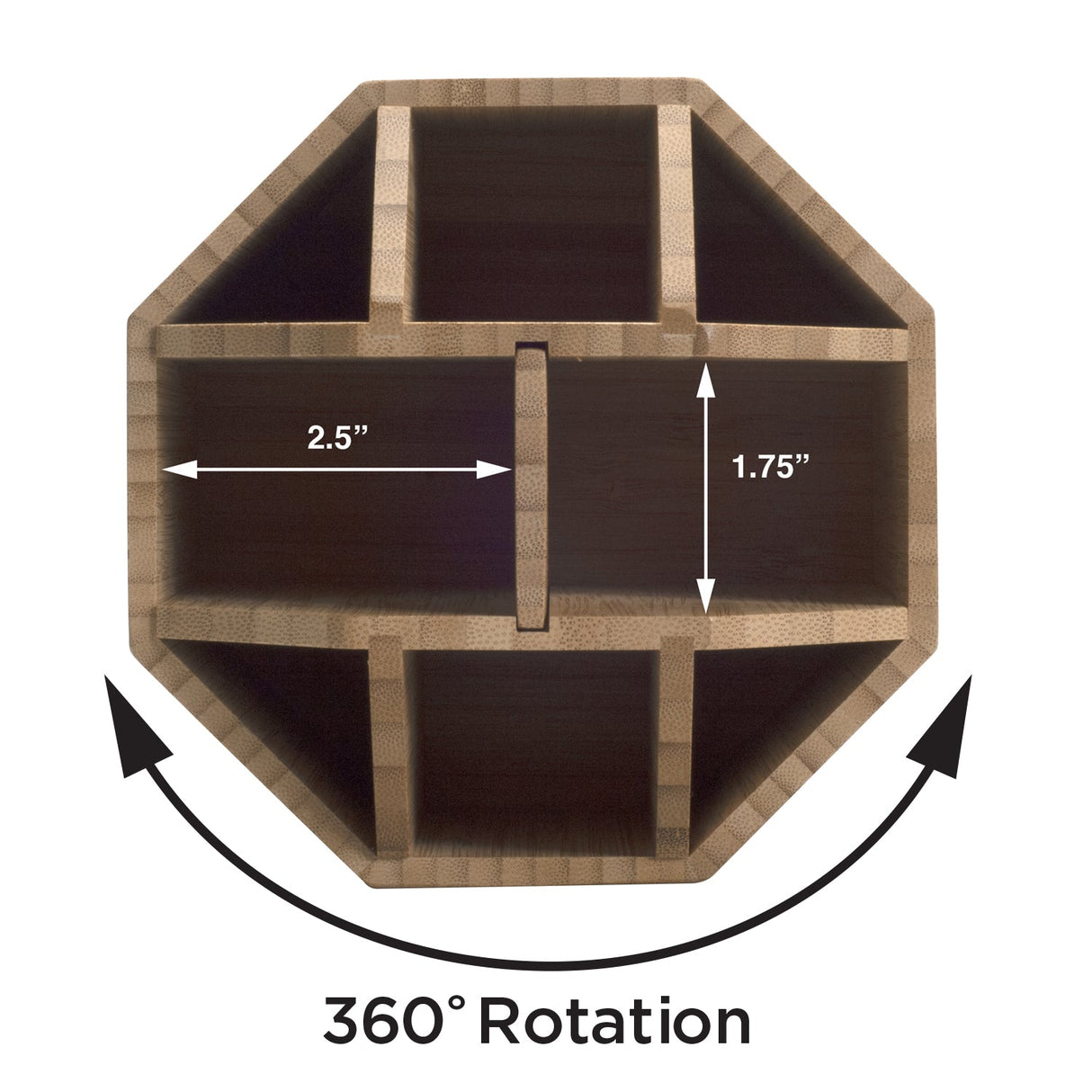 Bamboo Rotating Multi Purpose Utensil Holder (UPDATED 7 INCH MODEL)