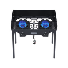 260,000 BTU High Pressure Double Propane Burner - Heavy Duty Cookware - Magnadyne