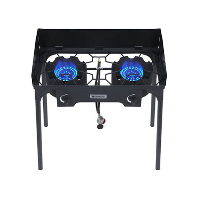 260,000 BTU High Pressure Double Propane Burner - Heavy Duty Cookware - Magnadyne