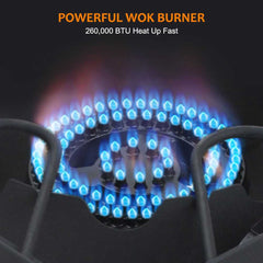 260,000 BTU High Pressure Double Propane Burner - Heavy Duty Cookware - Magnadyne