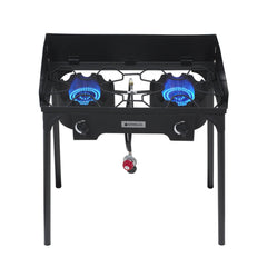 260,000 BTU High Pressure Double Propane Burner - Heavy Duty Cookware - Magnadyne