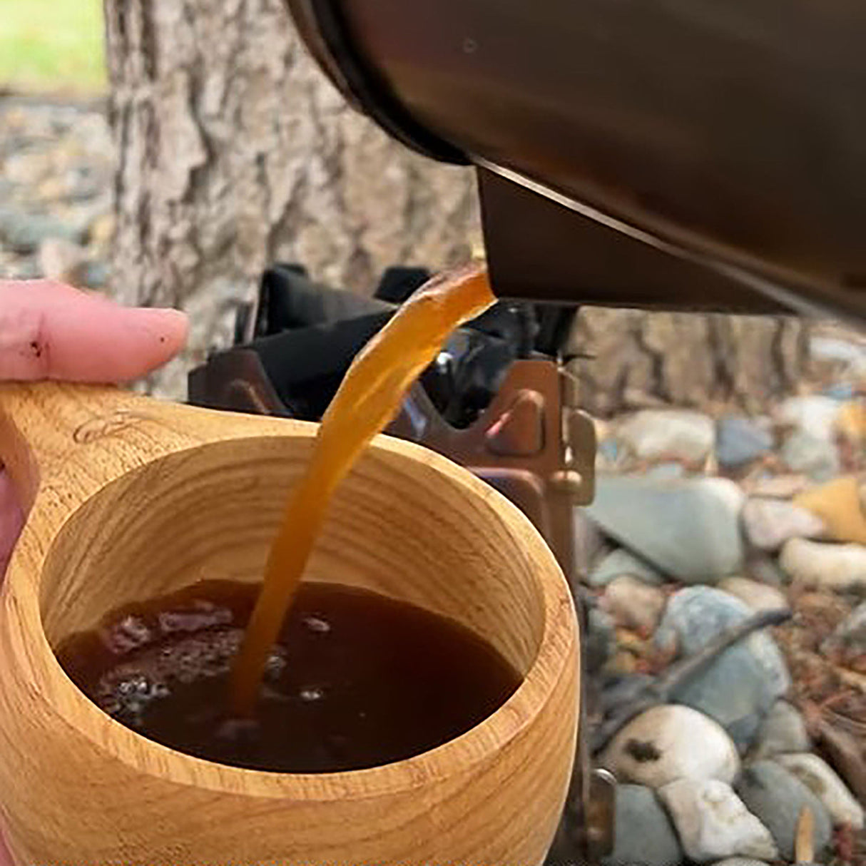 Kyrre™ Carved Nordic Kuksa - Solid Wood Camp Mug & Spoon Set