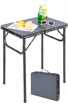 Aluminum Folding Camping Table with Adjustable Height Legs, 2/3/4ft - Magnadyne