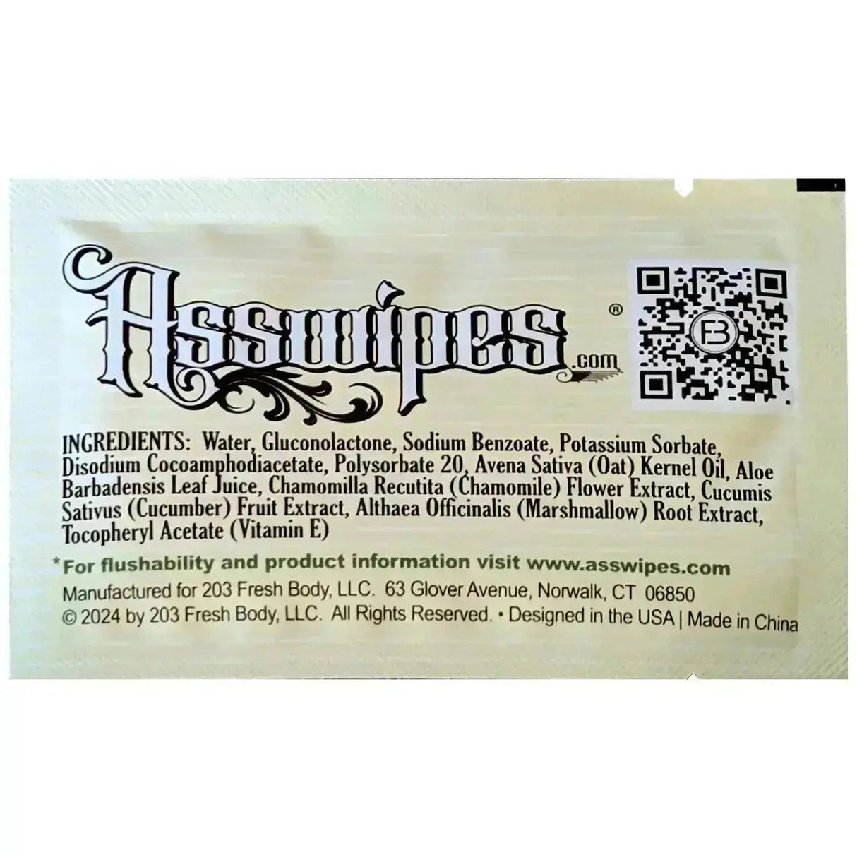 Asswipes Singles - Individually Wrapped Flushable Wipes (select quantity) - Magnadyne