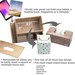 Bamboo Tissue Box Holder & Tablet Stand - Magnadyne
