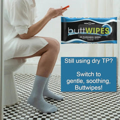 Buttwipes Singles - Individually Wrapped Flushable Wipes (select quantity) - Magnadyne