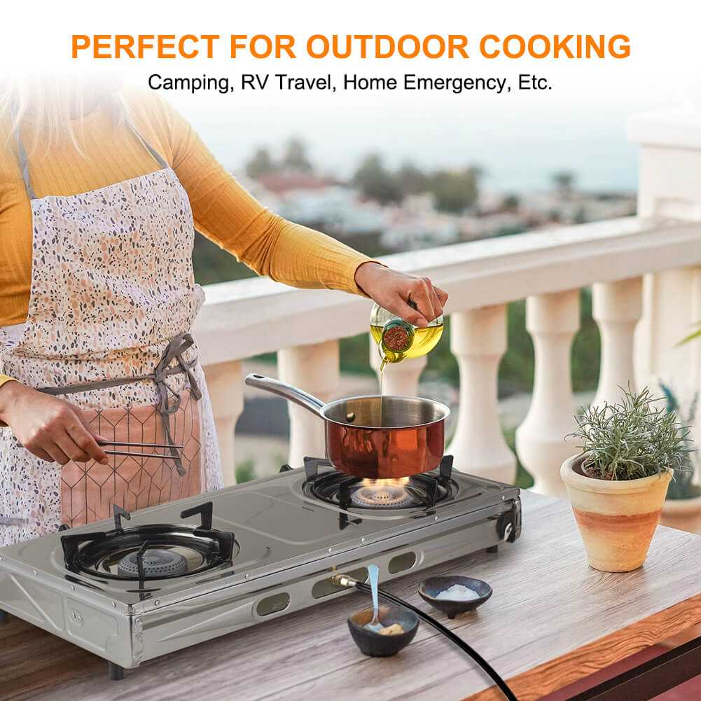 Camplux 2 Burners 19,600 BTU Outdoor Gas Stove with Auto Ignition - Magnadyne
