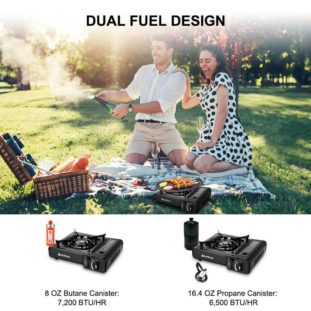 Camplux Dual Fuel Propane & Butane Stove with Carrying Case, Portable Camping Stoves with CSA Certification - Magnadyne