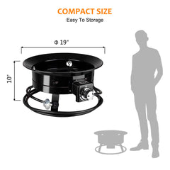 Camplux Outdoor Propane Fire Pit with Cover and Carry Kit, Auto-Ignition - Magnadyne