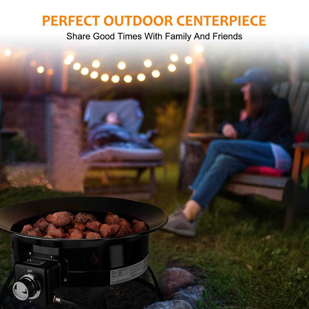 Camplux Outdoor Propane Fire Pit with Cover and Carry Kit, Auto-Ignition - Magnadyne