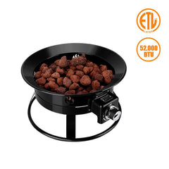 Camplux Outdoor Propane Fire Pit with Cover and Carry Kit, Auto-Ignition - Magnadyne