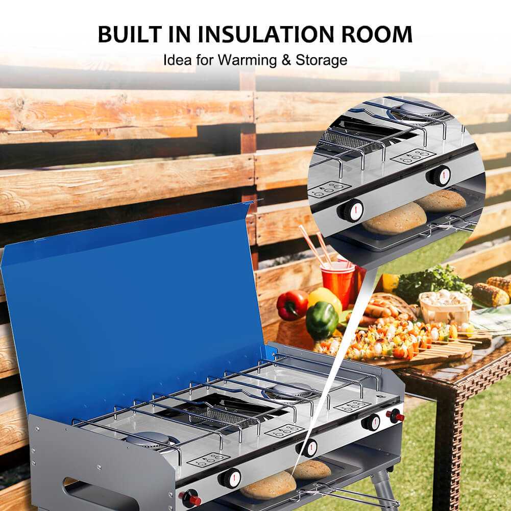 Camplux Propane Camping Stove 2 Burners & 1 Grill, 15,000 BTU Auto - Ignition - Magnadyne