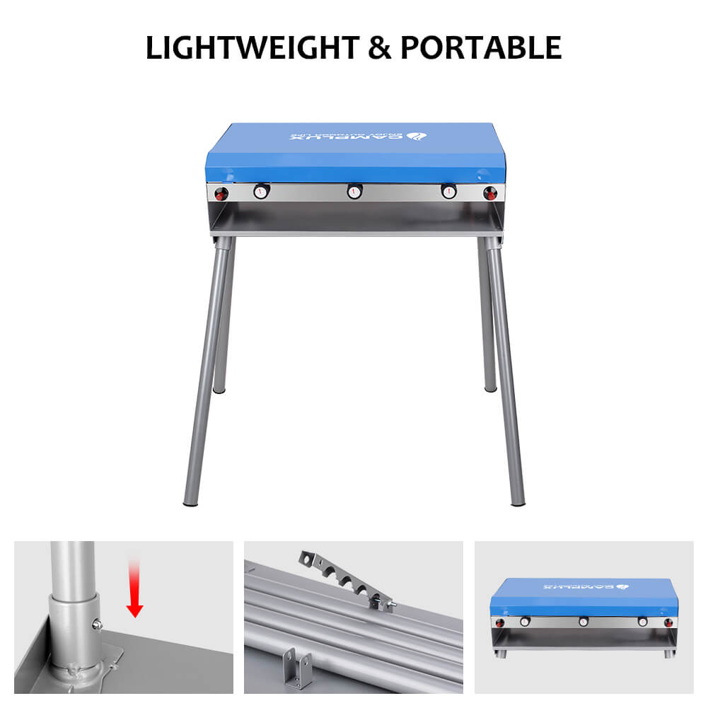 Camplux Propane Camping Stove 2 Burners & 1 Grill, 15,000 BTU Auto - Ignition - Magnadyne