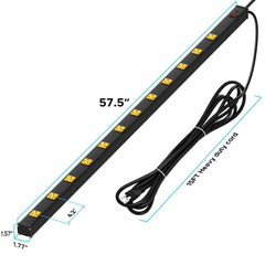 CRST 4.2" Wide Spaced 12 Outlets Mountable Metal Power Strip Surge Protector, 15FT Power Cord, Mounting Brackets Included - Magnadyne