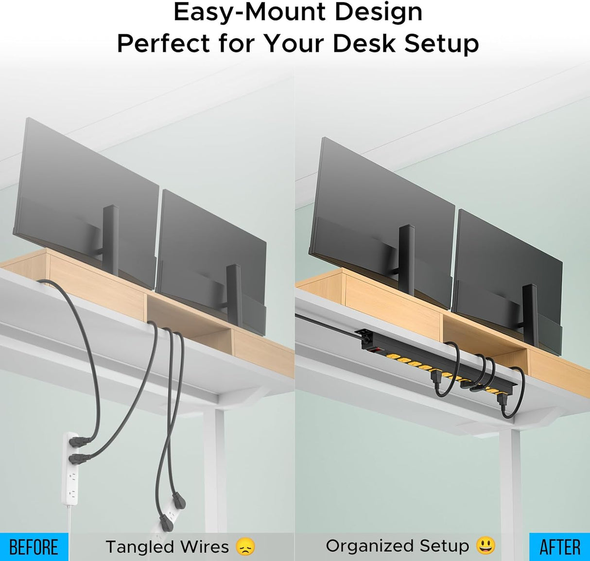 CRST 8-Outlet Mountable Metal Power Strip | 4-Way Bracket Mount, 2100J - Magnadyne