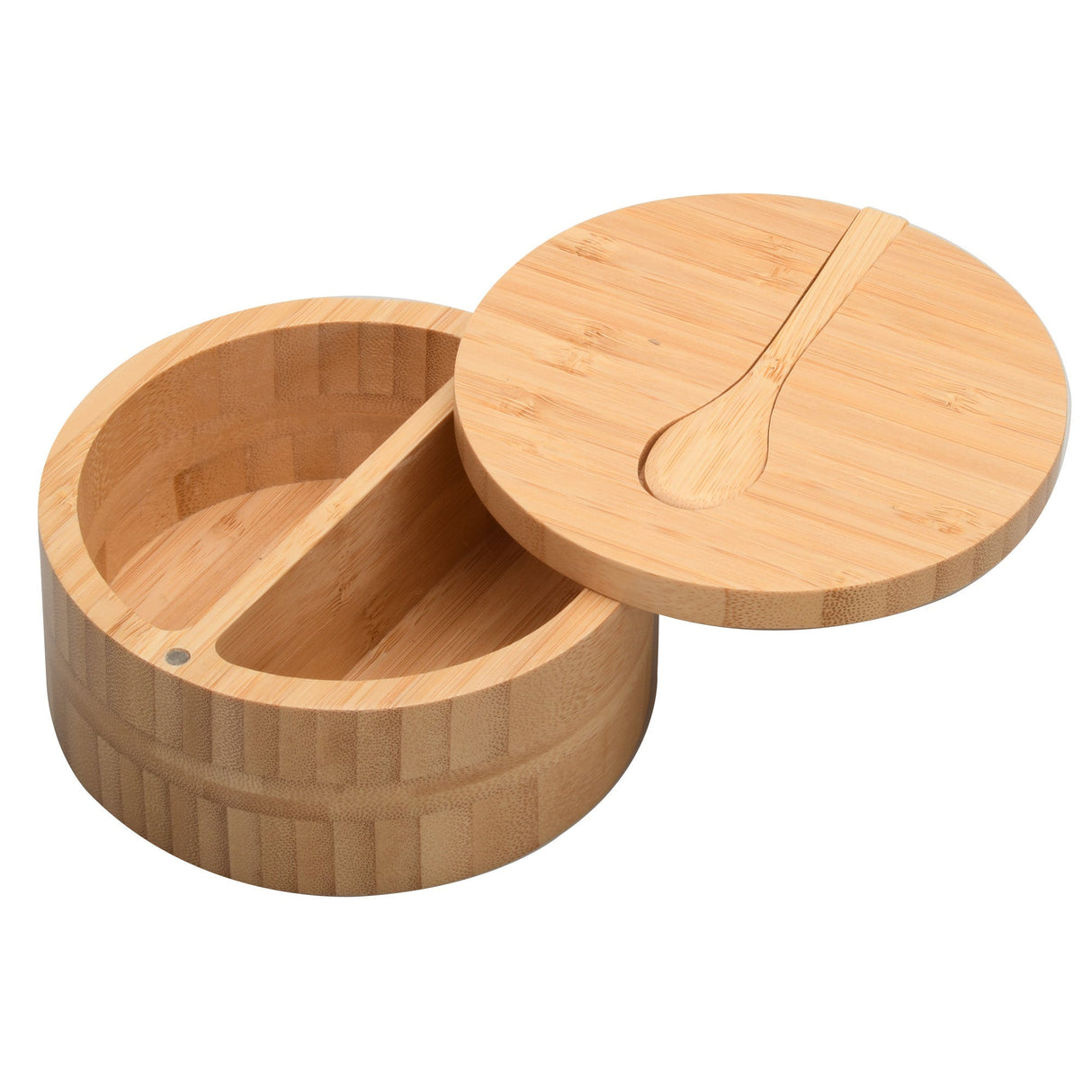 Eco-Friendly Bamboo Salt & Spice Cellar with Integrated Spoon β 1, 2, or 3 Compartments - Magnadyne