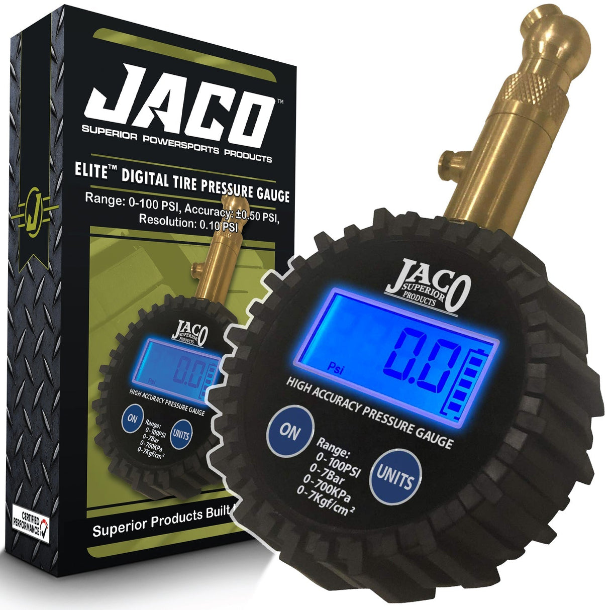 Elite® Digital Tire Pressure Gauge - Professional Accuracy - 100 PSI - Magnadyne