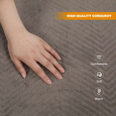 Extra Thick Folding Cot Pad, Soft Rabbit Hair Velvet, Brown Gary - Magnadyne