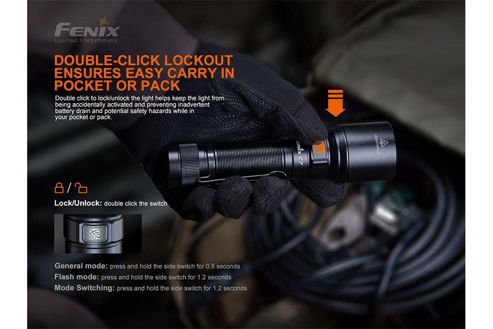 Fenix C7 High - performance Rechargeable LED Flashlight - 3000 Lumens - Magnadyne