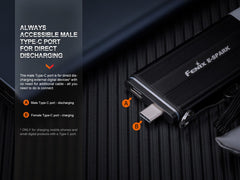 Fenix E - SPARK Ultra - Thin Powerbank LED Flashlight - Magnadyne