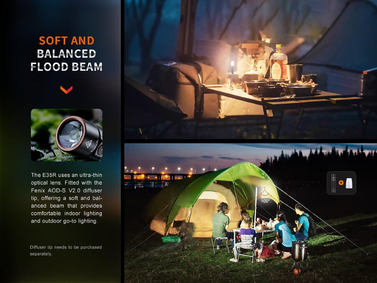 Fenix E35R High-Performance Rechargeable LED Flashlight - Magnadyne