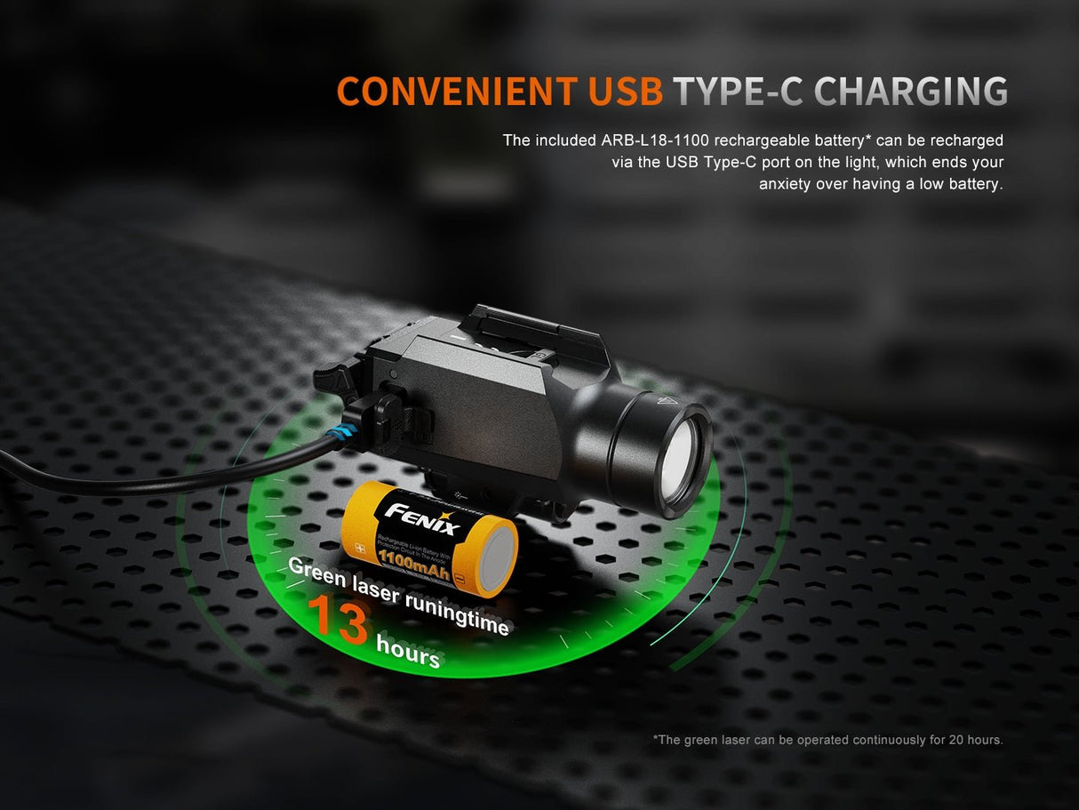 Fenix GL23R Green Laser Tactical Light - Magnadyne