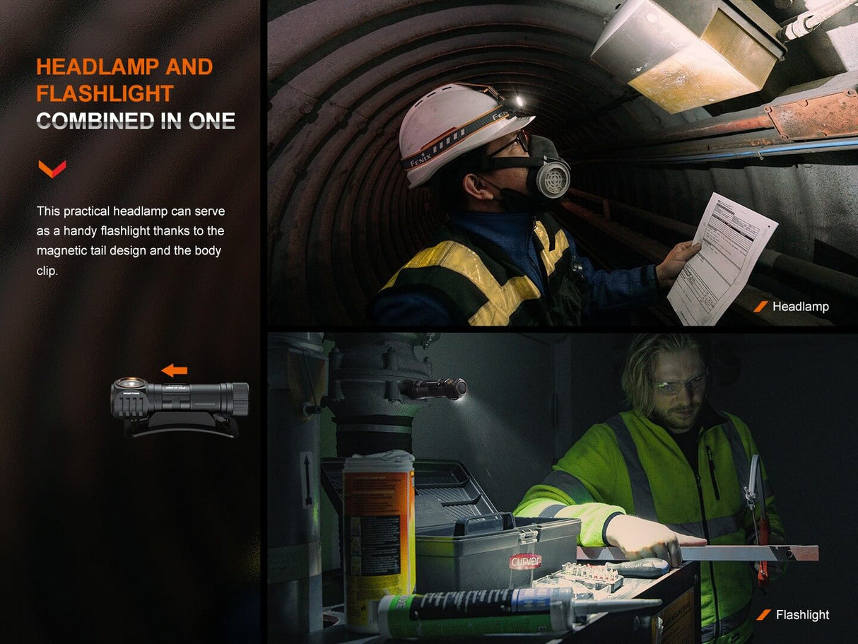 Fenix HM61R V2 Rechargeable LED Headlamp - 1600 Lumens - Magnadyne