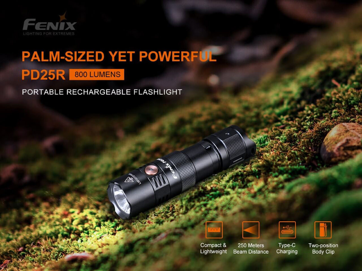 Fenix PD25R Rechargeable LED Flashlight - Magnadyne