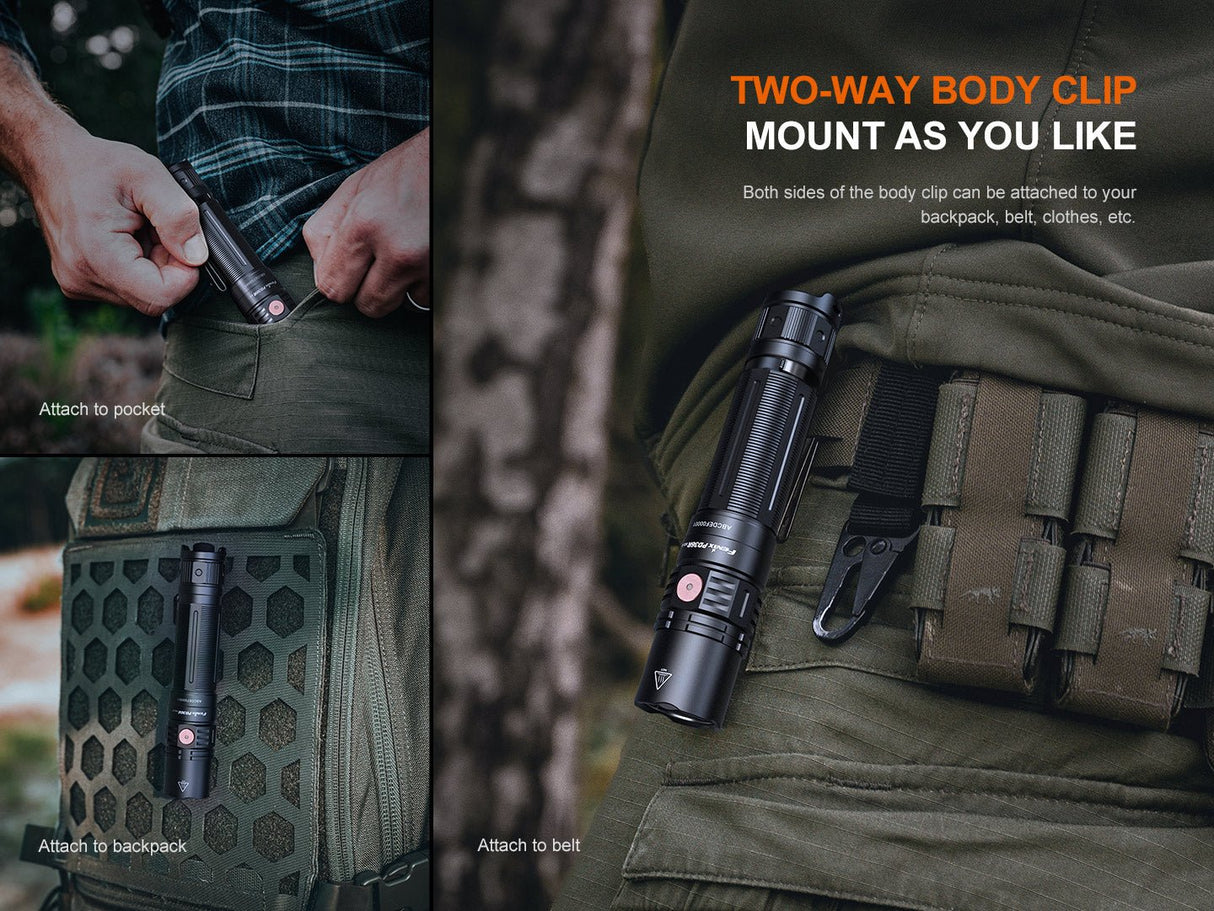 Fenix PD36R V2 Compact Rechargeable Tactical Flashlight - 1700 Lumens - Magnadyne