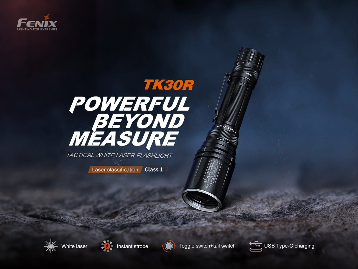 Fenix TK30R Tactical White Laser Rechargeable Flashlight - Magnadyne