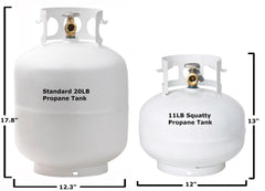 Flame King 11lb Propane Tank Cylinder Squatty with Gauge and Type 1 OPD Valve - Magnadyne