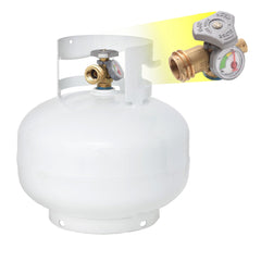 Flame King 11lb Propane Tank Cylinder Squatty with Gauge and Type 1 OPD Valve - Magnadyne