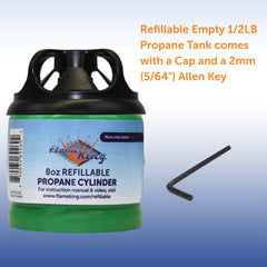 Flame King 2 Packs Eco Friendly Sustainable 8oz 1/2lb Refillable Propane Tank LP Cylinder - Magnadyne