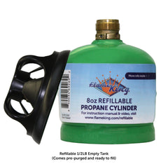 Flame King 2 Packs Eco Friendly Sustainable 8oz 1/2lb Refillable Propane Tank LP Cylinder - Magnadyne