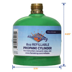 Flame King 2 Packs Eco Friendly Sustainable 8oz 1/2lb Refillable Propane Tank LP Cylinder - Magnadyne