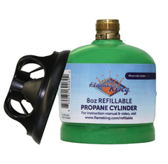 Flame King Eco Friendly Sustainable 8oz 1/2lb Refillable Propane Tank LP Cylinder - Magnadyne