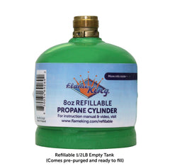 Flame King Eco Friendly Sustainable 8oz 1/2lb Refillable Propane Tank LP Cylinder - Magnadyne