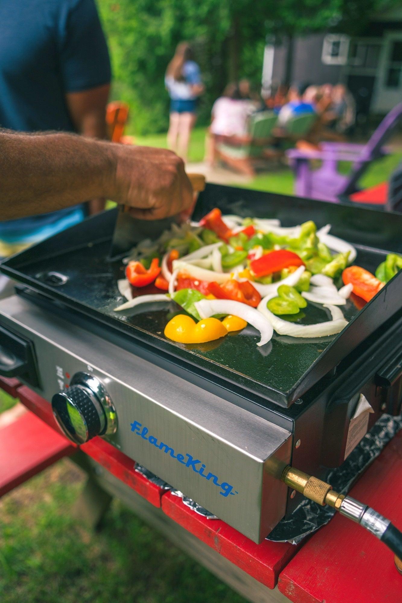 Flame King Flat Top Portable Propane Cast Iron Grill Griddle - Magnadyne