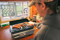 Flame King Flat Top Portable Propane Cast Iron Grill Griddle - Magnadyne