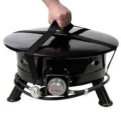 Flame King Outdoor Portable Propane Gas 24″ Fire Pit Bowl with Self Igniter Cover Carry Straps - Magnadyne