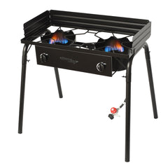 Flame King Outdoor Propane Double Dual Burner Cooker Stove - Magnadyne