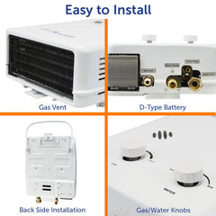 Flame King Tankless RV Camping Hot Shower Propane 5L 1.32GPM Water Heater 34,000 BTU - Magnadyne