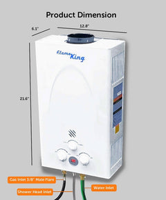 Flame King Tankless RV Camping Hot Shower Propane Water Heater 68,000 BTU - Magnadyne