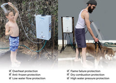 Flame King Tankless RV Camping Hot Shower Propane Water Heater 68,000 BTU - Magnadyne