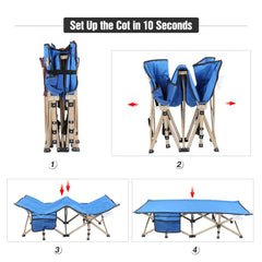 Folding Kids Cot for Sleeping,Blue Pink Navy - Magnadyne