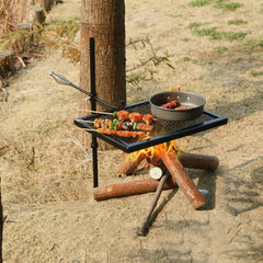 Folding Swivel Campfire Grill Heavy Duty Steel Grate with Carrying Bag for Outdoor Open Flame Cooking - Magnadyne