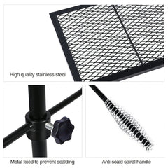 Folding Swivel Campfire Grill Heavy Duty Steel Grate with Carrying Bag for Outdoor Open Flame Cooking - Magnadyne