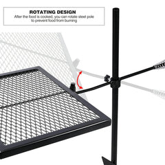 Folding Swivel Campfire Grill Heavy Duty Steel Grate with Carrying Bag for Outdoor Open Flame Cooking - Magnadyne