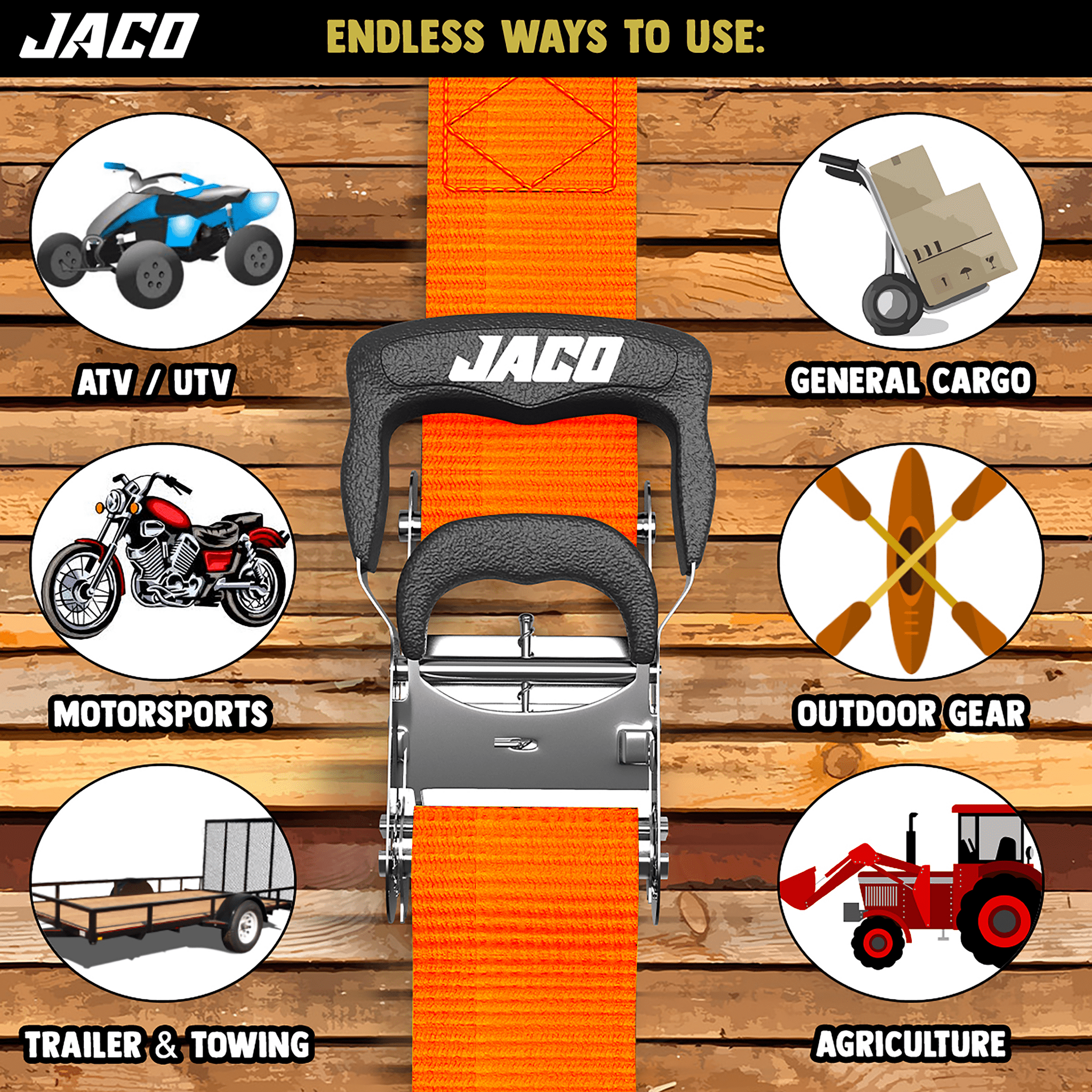 Heavy Duty Ratchet Tie Down Straps with Soft Loops (1.6" x 8 ft) | AAR Certified Break Strength (5,208 lbs) - Magnadyne