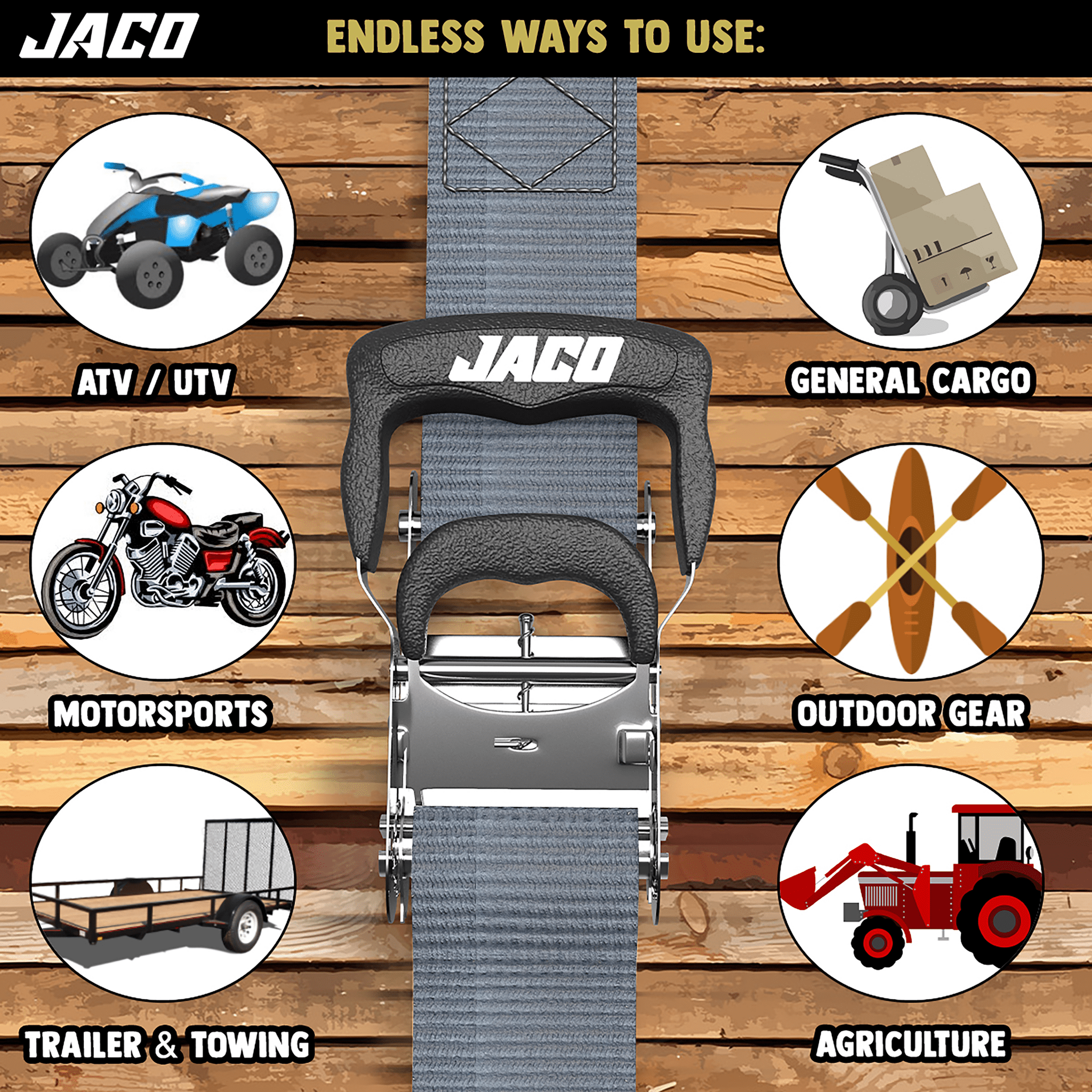 Heavy Duty Ratchet Tie Down Straps with Soft Loops (1.6" x 8 ft) | AAR Certified Break Strength (5,208 lbs) - Magnadyne